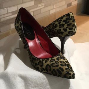 Animal print high heel shoes, worn twice...